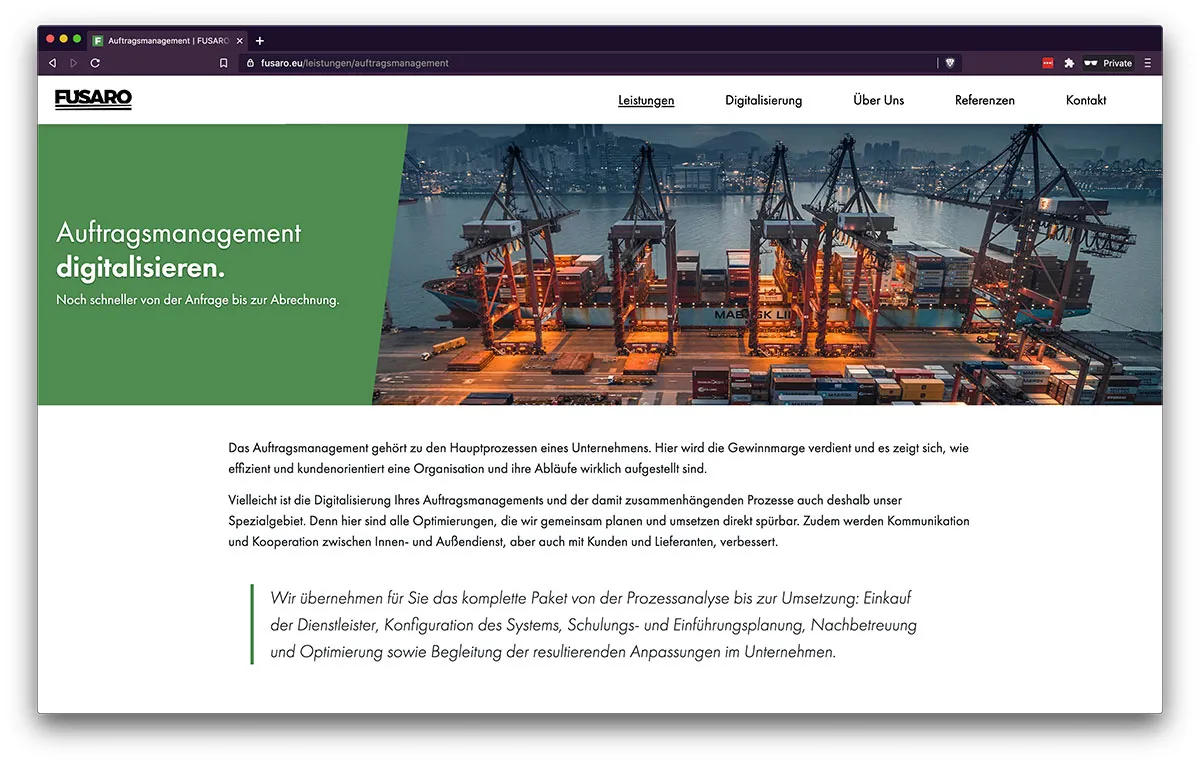 Auftragsmanagement - Fusaro Unternehmensentwicklung 